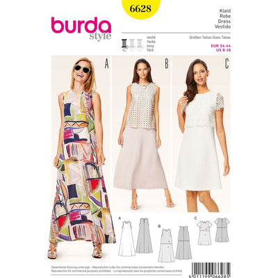 Burda B6628 Womens Dress Sewing Pattern 6628 Image 1 From Patternsandplains.com