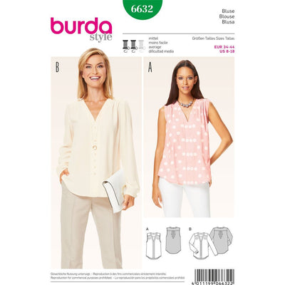 Burda B6632 Womens Blouse Sewing Pattern 6632 Image 1 From Patternsandplains.com