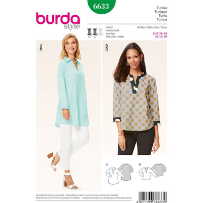 Burda B6633 Womens Tunic Sewing Pattern 6633 Image 1 From Patternsandplains.com