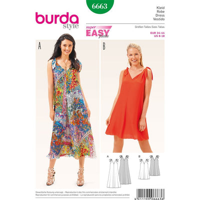 Burda B6663 Womens Dress Sewing Pattern 6663 Image 1 From Patternsandplains.com