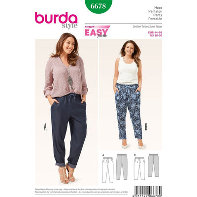 Burda B6678 Womens Trousers Sewing Pattern 6678 Image 1 From Patternsandplains.com