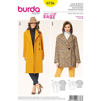 Burda B6736 Womens Jackets and Coats Sewing Pattern 6736 Image 1 From Patternsandplains.com