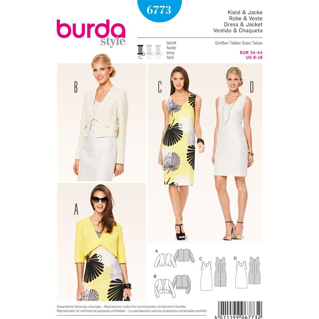 Burda B6773 Coordinates Trousersuits Suits Sewing Pattern 6773 Image 1 From Patternsandplains.com