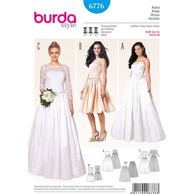 Burda B6776 Evening and Bridal Wear Sewing Pattern 6776 Image 1 From Patternsandplains.com