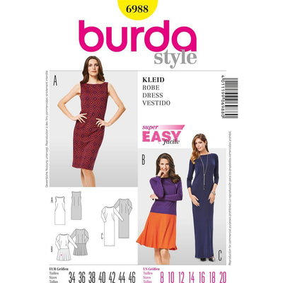 Burda B6988 Burda Style Dress Sewing Pattern 6988 Image 1 From Patternsandplains.com