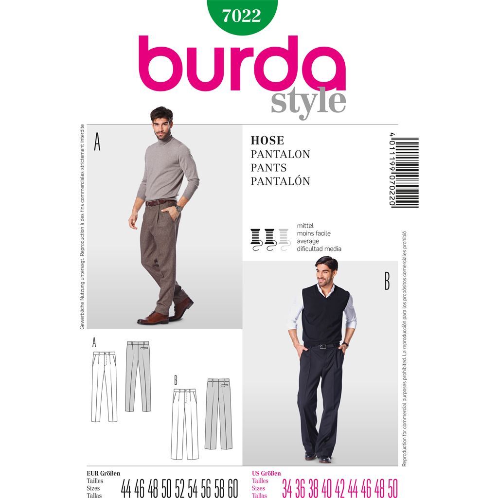 Burda B7022 Burda Style Trousers Sewing Pattern 7022 Image 1 From Patternsandplains.com