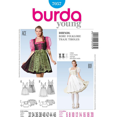 Burda B7057 Burda Style Folklore Dress Sewing Pattern 7057 Image 1 From Patternsandplains.com