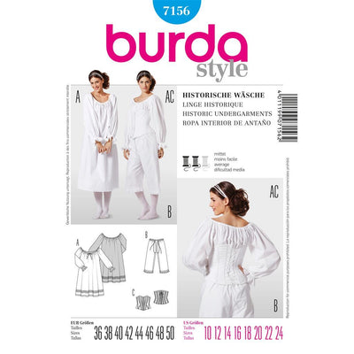 Burda B7156 Burda Style Historic Undergarments 7156 Image 1 From Patternsandplains.com