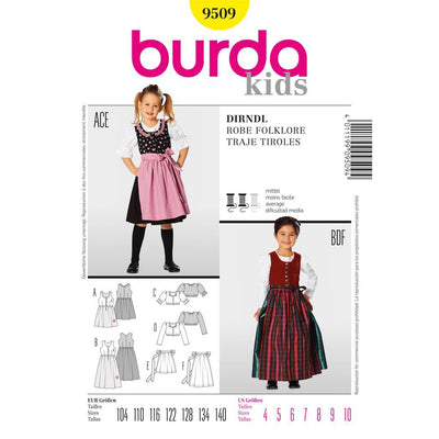 Burda B9509 Dirndl Dress Sewing Pattern 9509 Image 1 From Patternsandplains.com