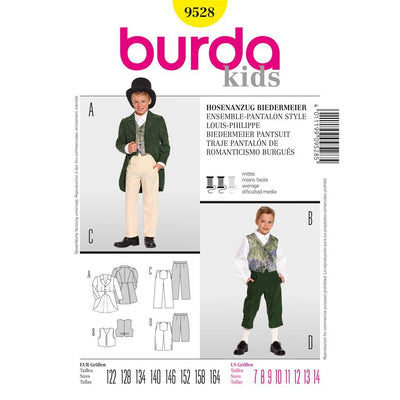 Burda B9528 Burda Style Biedermeier Trousersuit 9528 Image 1 From Patternsandplains.com