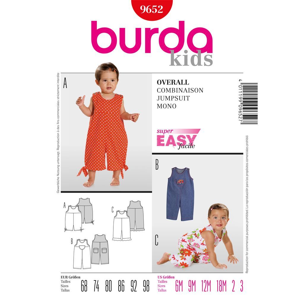 Burda B9652 Jumpsuit Sewing Pattern 9652 Image 1 From Patternsandplains.com