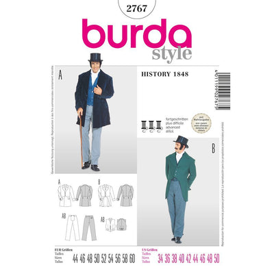Burda Style B2767 History 1848 Costume Sewing Pattern 2767 Image 1 From Patternsandplains.com