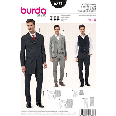 Burda Style B6871 Menswear Sewing Pattern 6871 Image 1 From Patternsandplains.com