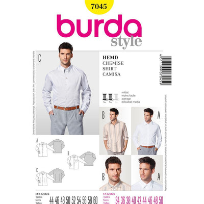Burda Style B7045 Shirt Sewing Pattern 7045 Image 1 From Patternsandplains.com