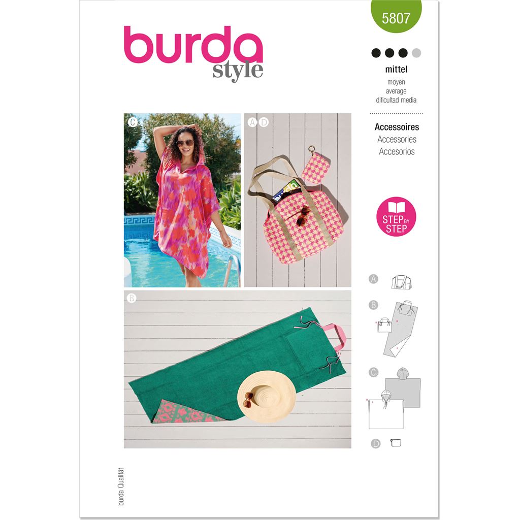 Burda Style Pattern 5807 Accessories B5807 Image 1 From Patternsandplains.com