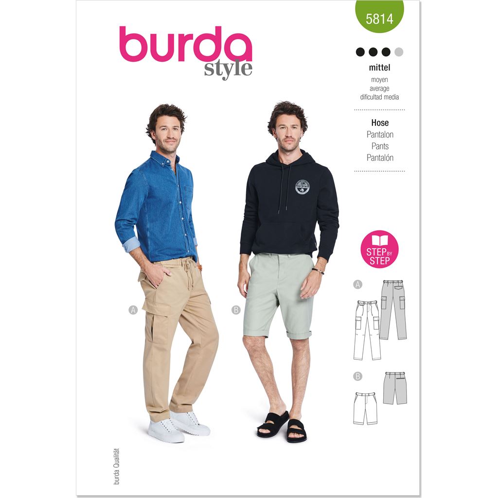 Burda Style Pattern 5814 Mens Pants B5814 Image 1 From Patternsandplains.com