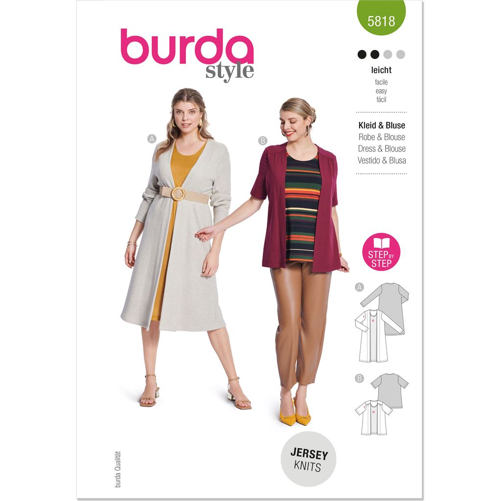 Burda Style Pattern 5818 Misses Dress and Blouse B5818 Image 1 From Patternsandplains.com