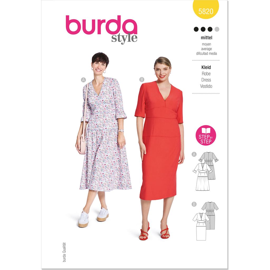 Burda Style Pattern 5820 Misses Dress B5820 Image 1 From Patternsandplains.com
