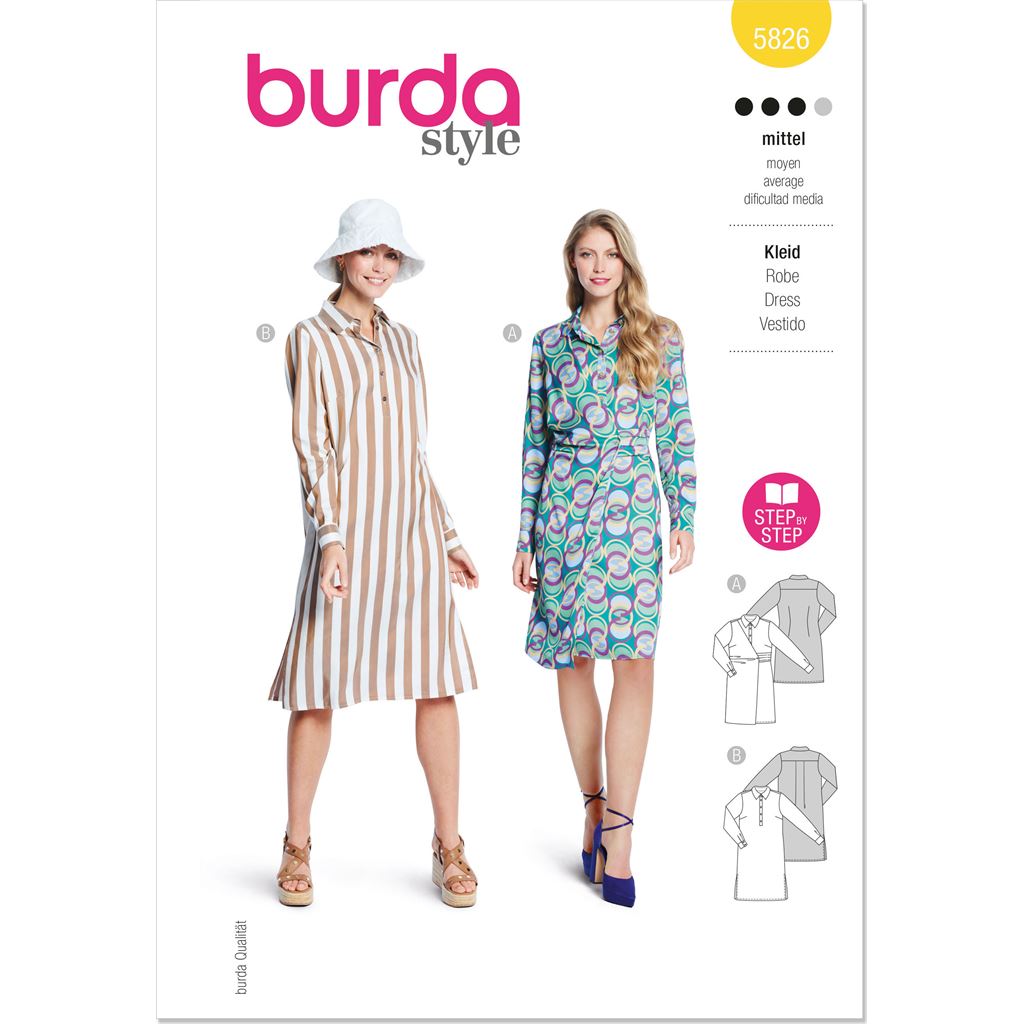 Burda Style Pattern 5826 Misses Dress B5826 Image 1 From Patternsandplains.com