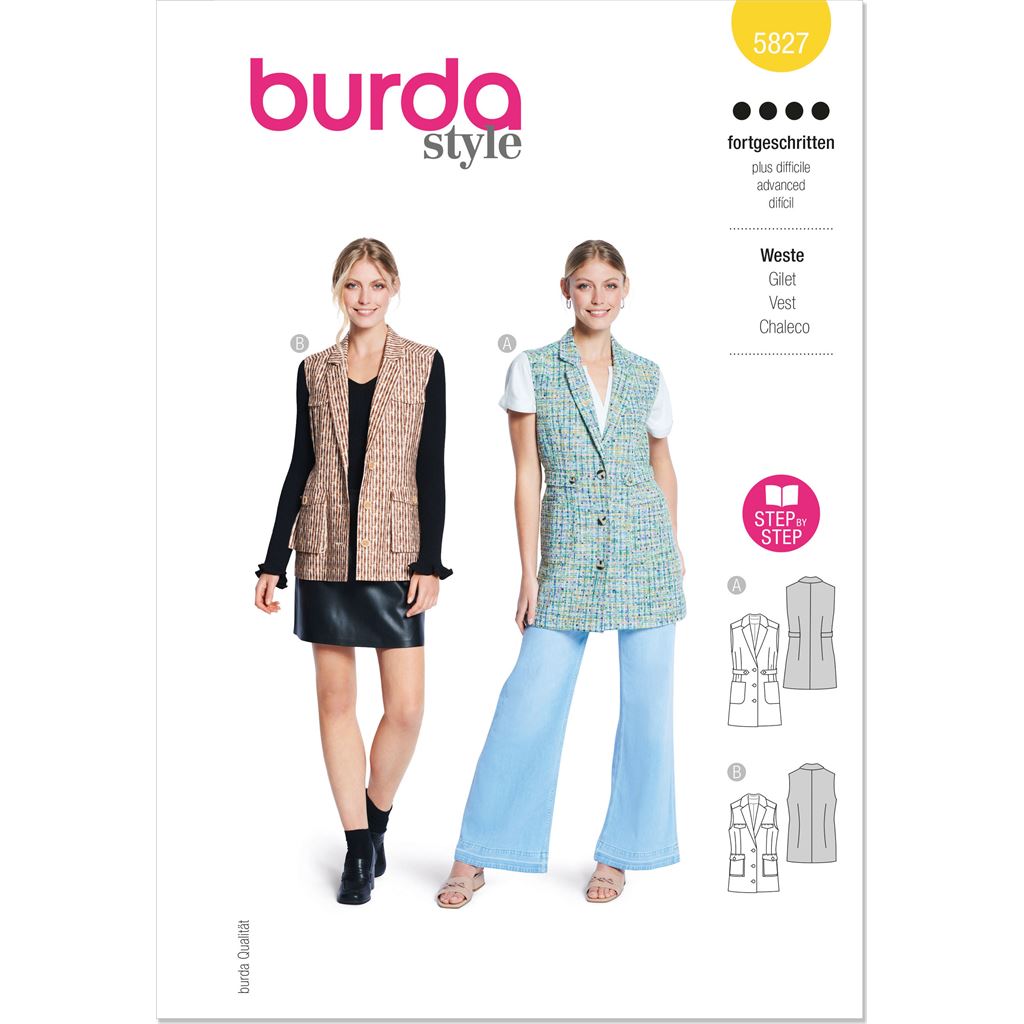 Burda Style Pattern 5827 Misses Vest B5827 Image 1 From Patternsandplains.com