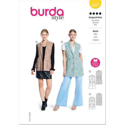 Burda Style Pattern 5827 Misses Vest B5827 Image 1 From Patternsandplains.com