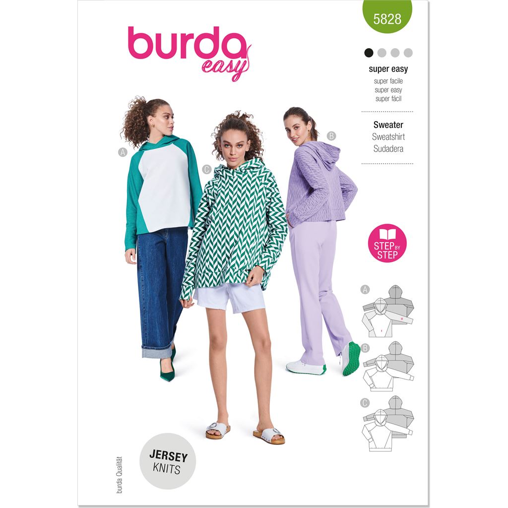 Burda Style Pattern 5828 Misses Sweater B5828 Image 1 From Patternsandplains.com