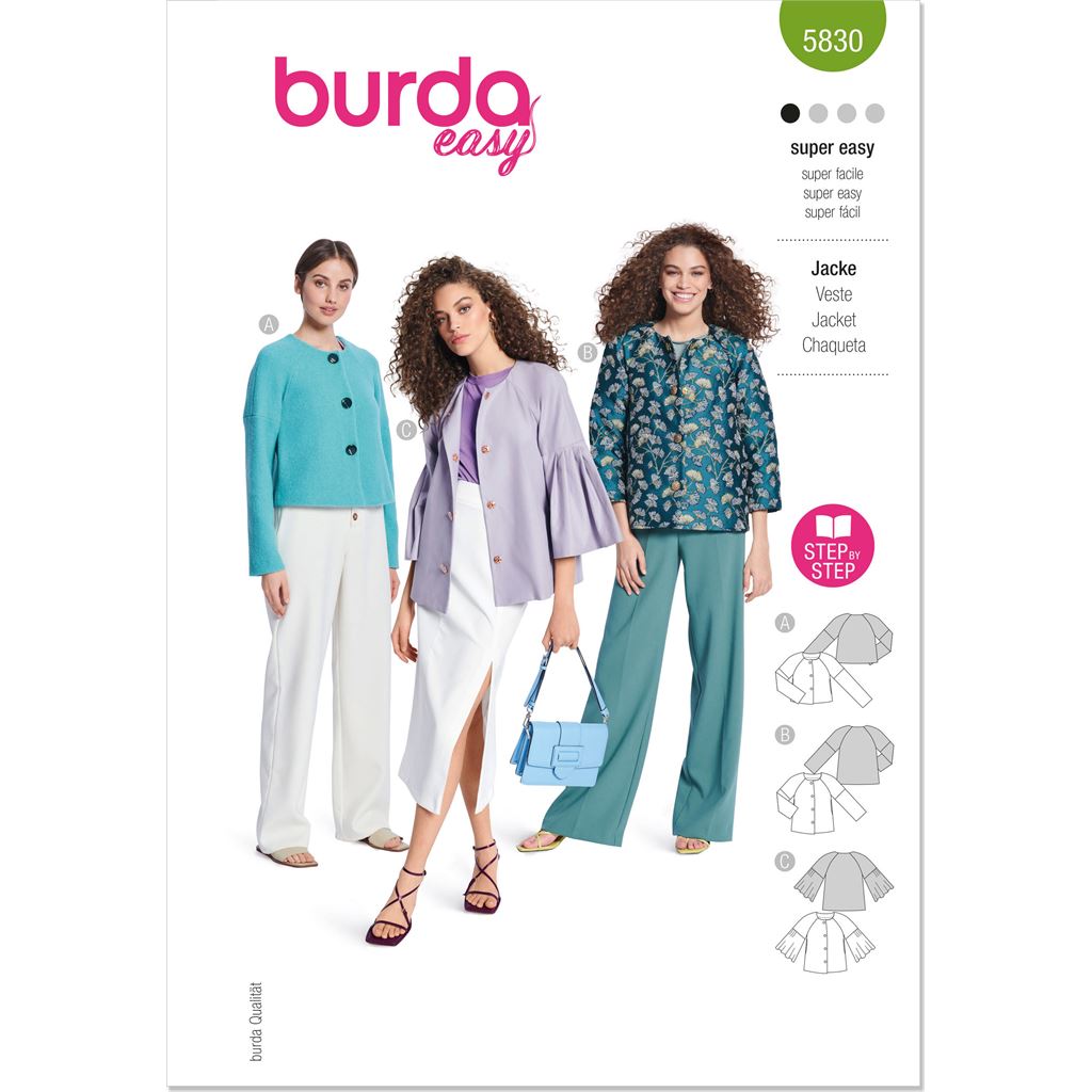 Burda Style Pattern 5830 Misses Jacket B5830 Image 1 From Patternsandplains.com