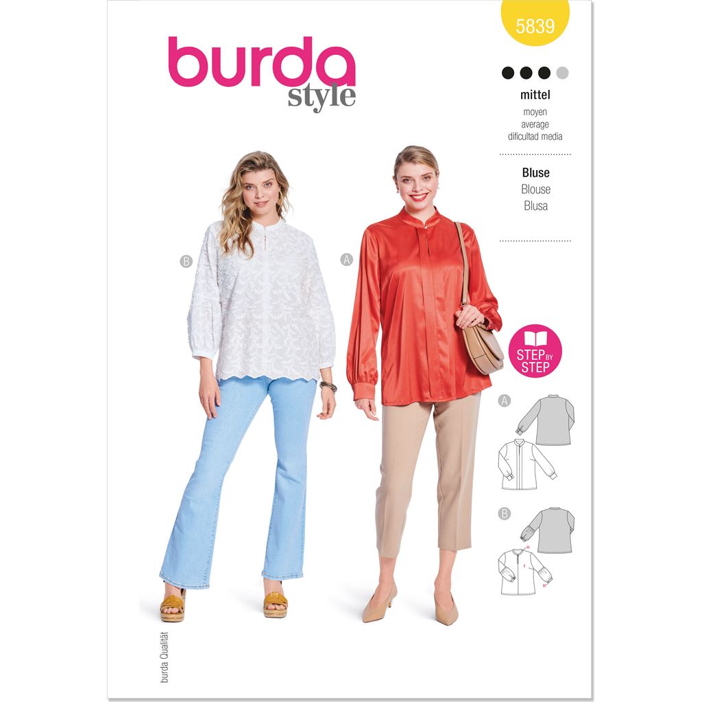 Burda Style Pattern 5839 Misses Blouse B5839 Image 1 From Patternsandplains.com