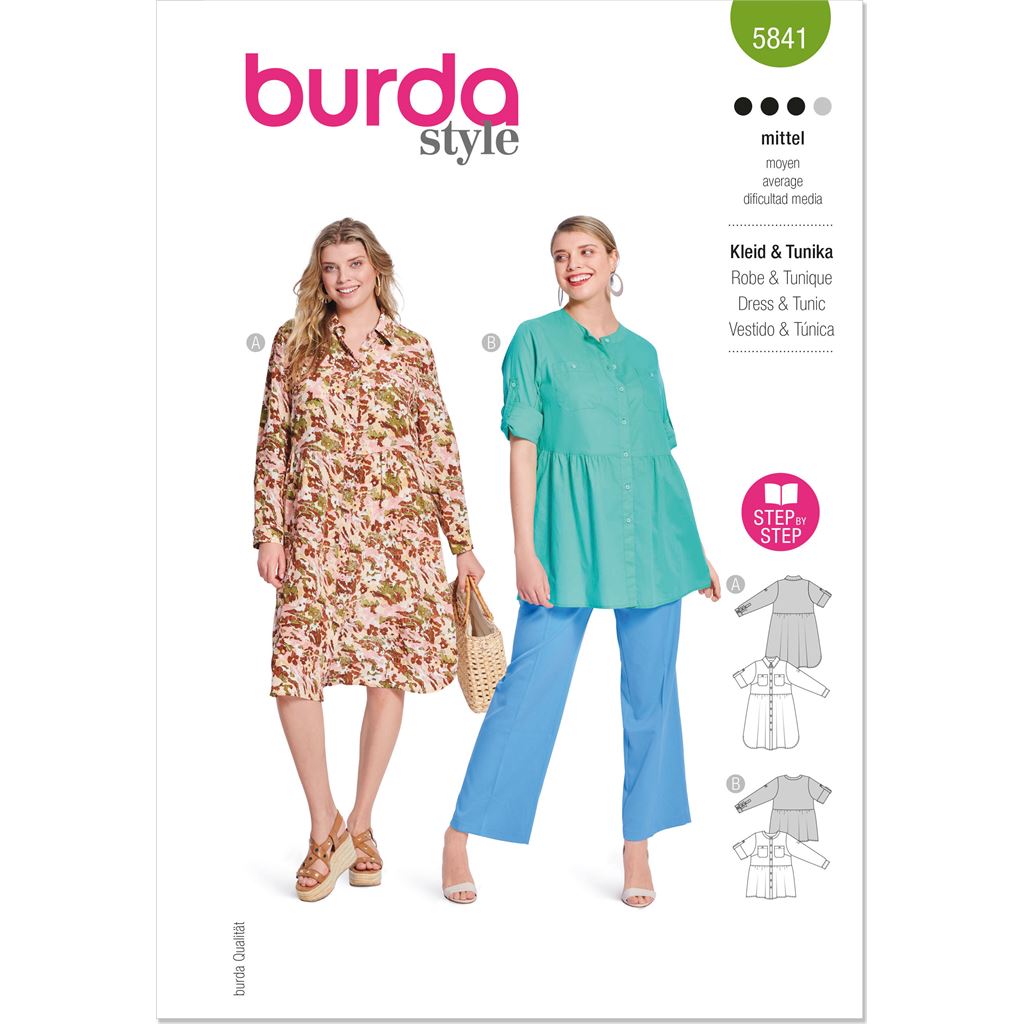 Burda Style Pattern 5841 Misses Dress and Tunic B5841 Image 1 From Patternsandplains.com