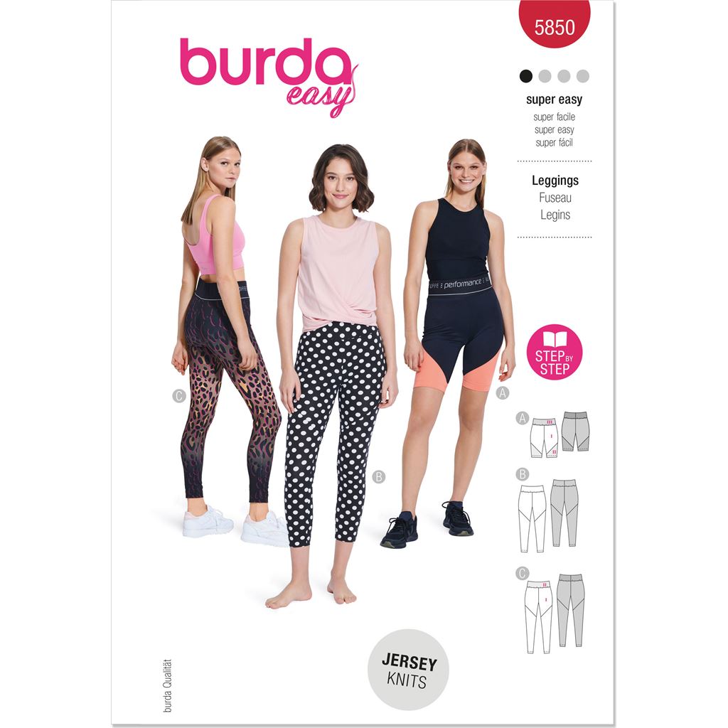 Burda Style Pattern 5850 Misses Leggings B5850 Image 1 From Patternsandplains.com