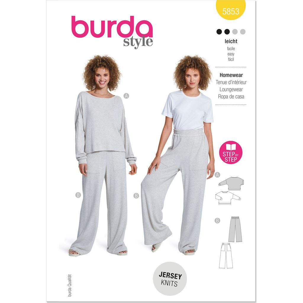 Burda Style Pattern 5853 Misses Homewear B5853 Image 1 From Patternsandplains.com