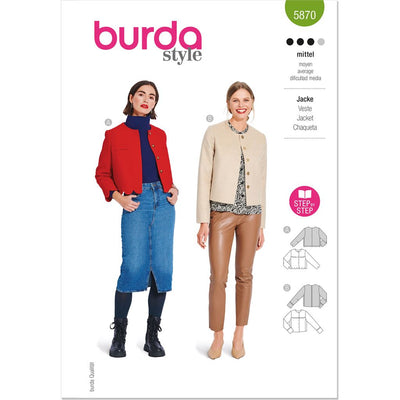 Burda Style Pattern 5870 Misses Jacket B5870 Image 1 From Patternsandplains.com