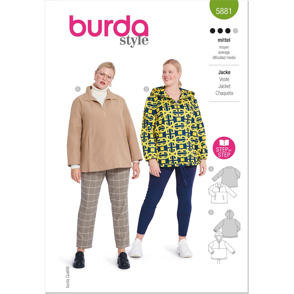 Burda Style Pattern 5881 Misses Jacket B5881 Image 1 From Patternsandplains.com