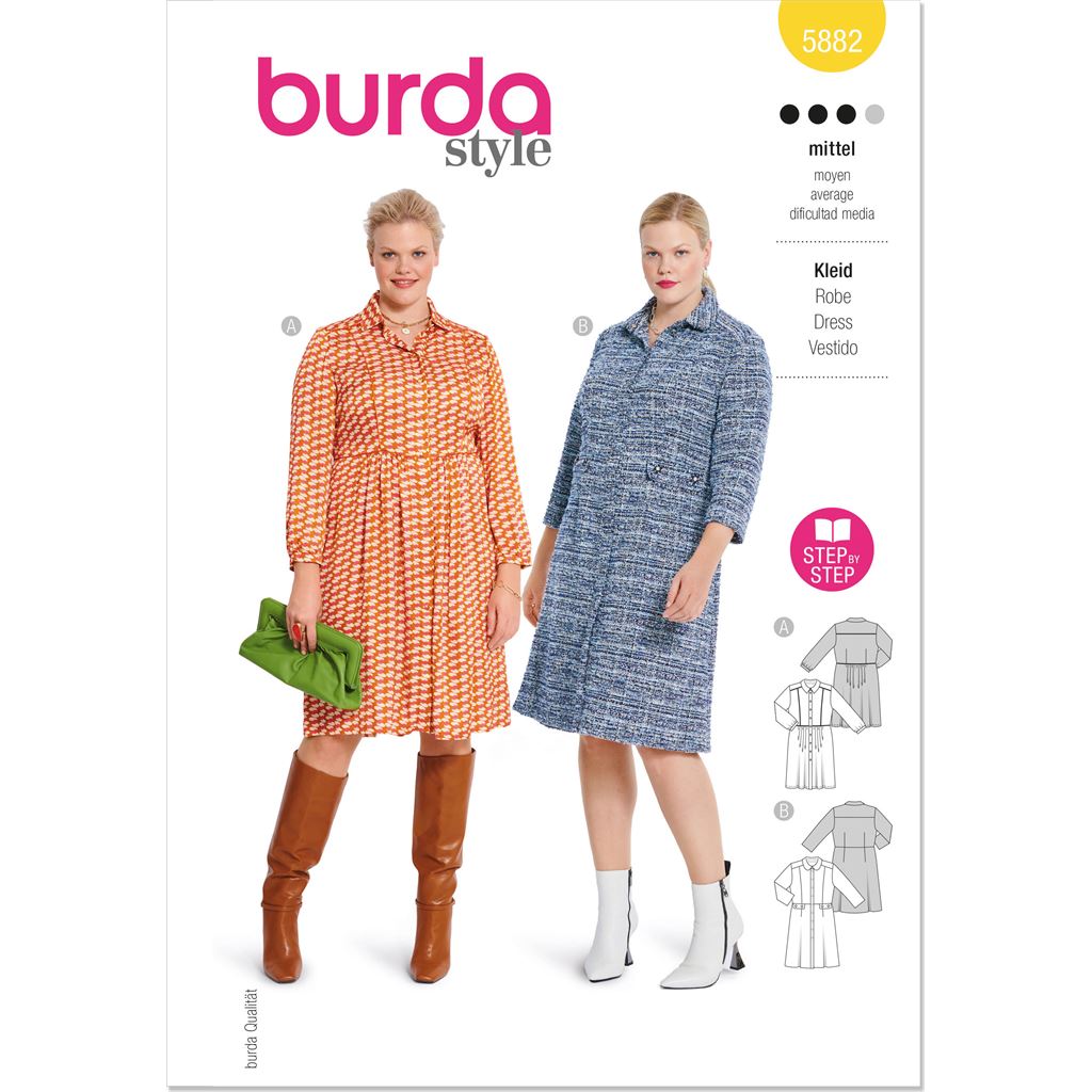 Burda Style Pattern 5882 Misses Dress B5882 Image 1 From Patternsandplains.com