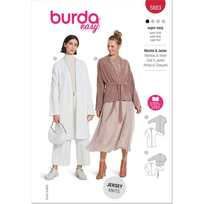 Burda Style Pattern 5883 Misses Jacket and Coat B5883 Image 1 From Patternsandplains.com