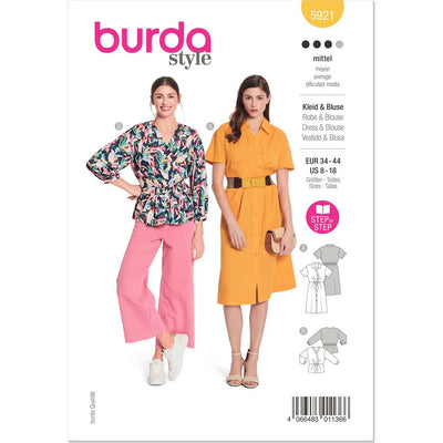 Burda Style Pattern 5921 Misses Dress and Top B5921 Image 1 From Patternsandplains.com
