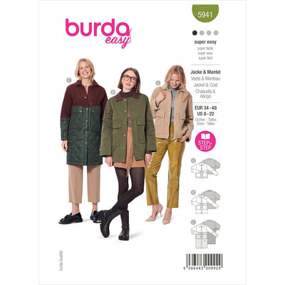 Burda Style Pattern 5941 Misses Jacket and Coat B5941 Image 1 From Patternsandplains.com