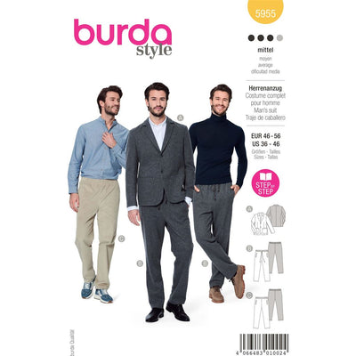 Burda Style Pattern 5955 Mens Suit B5955 Image 1 From Patternsandplains.com