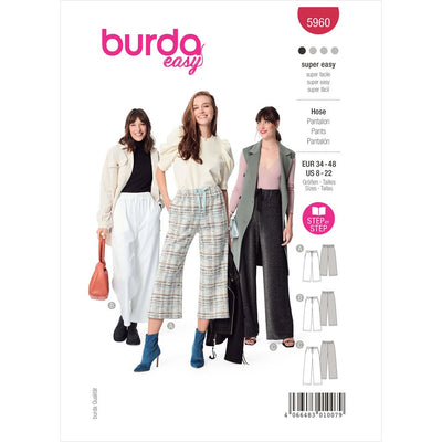 Burda Style Pattern 5960 Misses Pants B5960 Image 1 From Patternsandplains.com