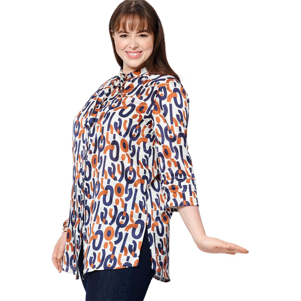 Burda Style Pattern 5965 Misses Blouse with Shoulder Yoke and Stand Collar B5965 Image 2 From Patternsandplains.com