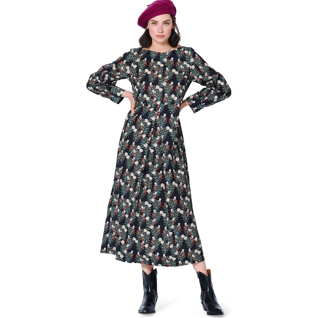 Burda Style Pattern 5975 Misses Dress with Scoop Neckline and Sleeve Bands B5975 Image 2 From Patternsandplains.com