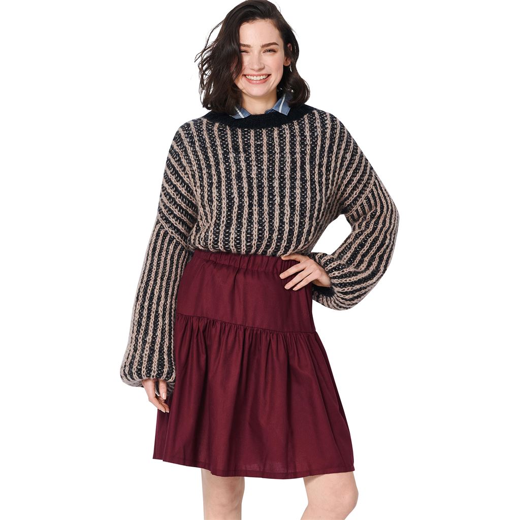 Burda Style Pattern 5978 Misses Tiered Skirt with Elastic Waist B5978 Image 3 From Patternsandplains.com