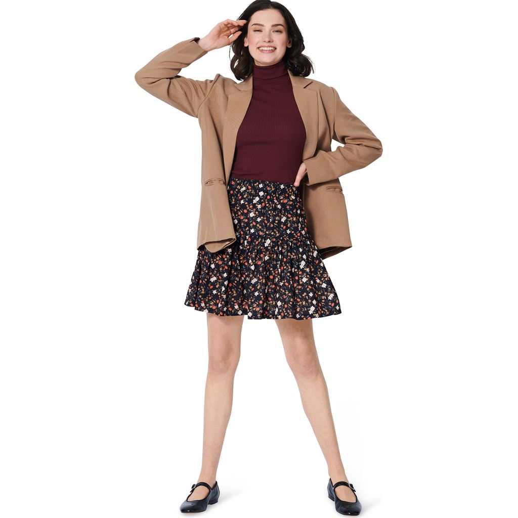 Burda Style Pattern 5978 Misses Tiered Skirt with Elastic Waist B5978 Image 8 From Patternsandplains.com