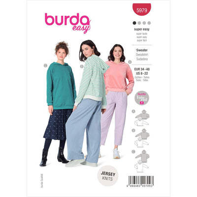Burda Style Pattern 5979 Misses Hoodie in Three Lengths B5979 Image 1 From Patternsandplains.com