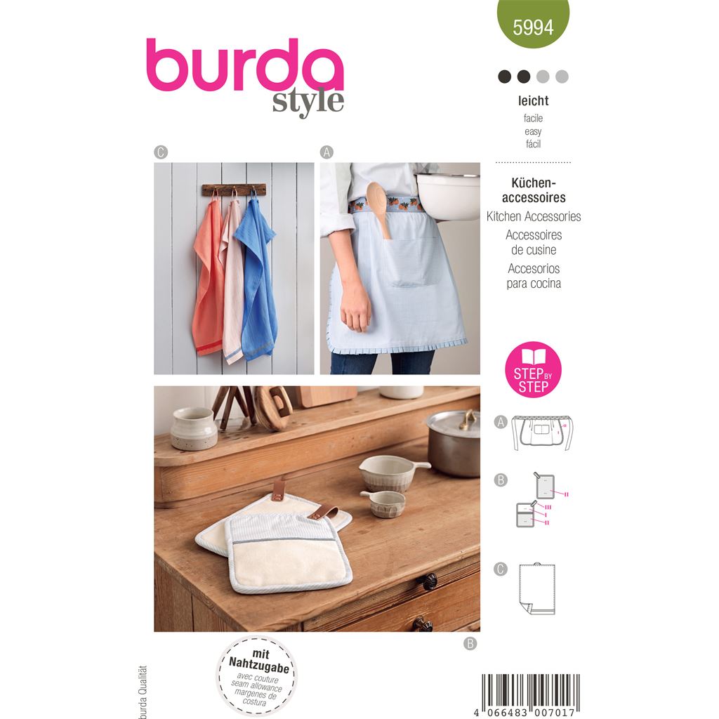 Burda Style Pattern 5994 Kitchen Accessories B5994 Image 1 From Patternsandplains.com