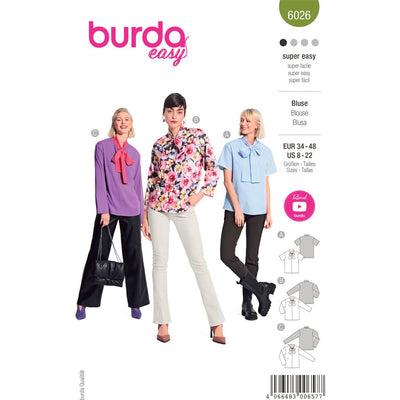 Burda Style Pattern 6026 Misses Blouse B6026 Image 1 From Patternsandplains.com