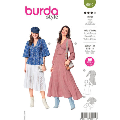 Burda Style Pattern 6040 Misses Dress and Blouse B6040 Image 1 From Patternsandplains.com