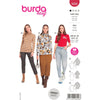 Burda Style Pattern 6056 Misses Turtleneck Top with Half or Full Length Sleeves B6056 Image 1 From Patternsandplains.com