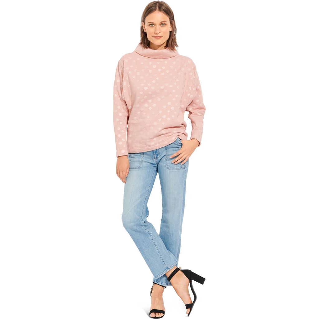 Burda Style Pattern 6074 Misses Top Dress with Loose Roll Neck Collar B6074 Image 2 From Patternsandplains.com