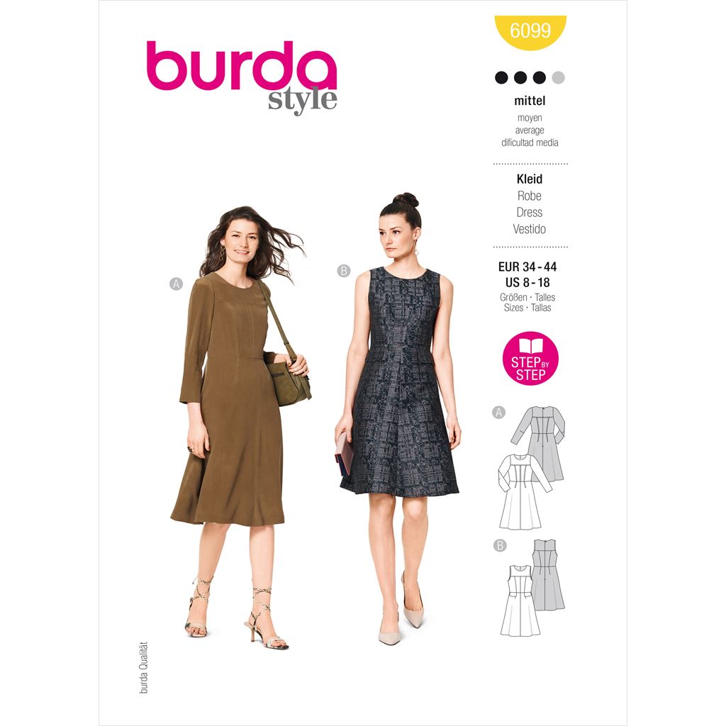 Burda Style Pattern 6099 Misses Dress B6099 Image 1 From Patternsandplains.com